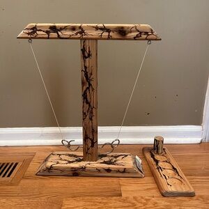 Handmade wood ring toss game